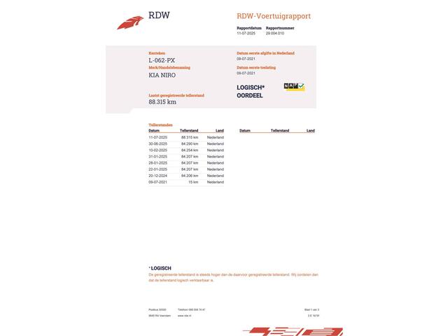 KIA e-Niro DynamicLine 39 kWh (136 PK) 2e-Eig. & Keurig-Onderh. BOVAG-Garantie. NL-Auto..