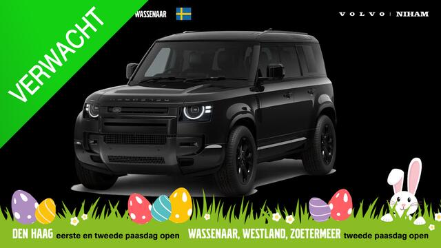 Land Rover DEFENDER 110 2.0 P300e 110 X-Dynamic SE SANTORINI BLACK|PANO DAK|TREKHAAK|20"LM VELGEN|COLD CLIMATE PACK|STOELVERWARMING| VERWACHT 08-2026