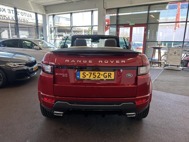 Land Rover RANGE ROVER EVOQUE Convertible 2.0 Si4 HSE Dynamic | Dealer onderhouden | Lederen bekleding+memory | Meridian audio | Dodehoeksdetectie | Achteruitrijcamera | Stoelverwarming | Cruise control | Climate control | 19'' INCH
