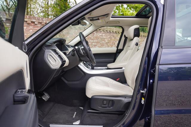 Land Rover RANGE ROVER SPORT HSE 3.0 SDV6 "BTW/VAT" Finished in Portofino Blue with the Black Exterior Pack, Luxury HSE version: including a Sliding Panoramic Roof and piano lacquer black veneer, Distinctive colour scheme with a contrasting Ivory leather interior, Much sought after 