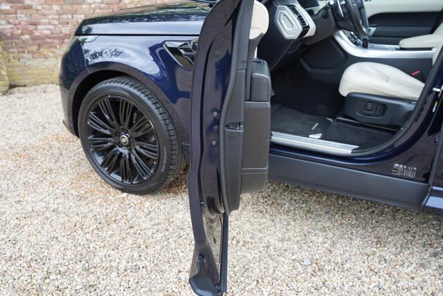 Land Rover RANGE ROVER SPORT HSE 3.0 SDV6 "BTW/VAT" Finished in Portofino Blue with the Black Exterior Pack, Luxury HSE version: including a Sliding Panoramic Roof and piano lacquer black veneer, Distinctive colour scheme with a contrasting Ivory leather interior, Much sought after 