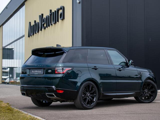 Land Rover RANGE ROVER SPORT P400e HSE Dynamic Black Pack | Meridian | Schuif- /kantel Pano | Head-Up | British Racing Green Metallic | UNIEK!