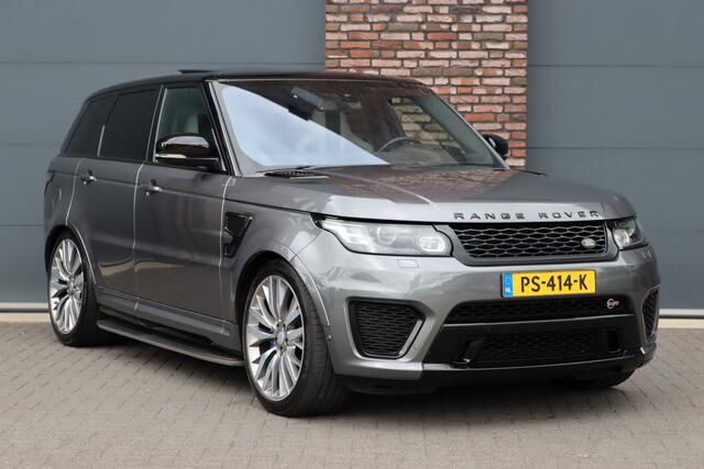 Land Rover RANGE ROVER SPORT 5.0 V8 Supercharged SVR Aut8 | ACC | Panoramadak | Carbon | Memory | HUD | Verwarmd Stuurwiel | Dodehoekassistent | Camera | Soft-Close | Standverwarming | Intelligent Light System |