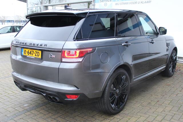 Land Rover RANGE ROVER SPORT 5.0 V8 Supercharged SVR | 551PK | Panorama dak | Carbon interieur | Luchtvering | Meridian Audio| F1 flippers | Elektr. trekhaak | Alcantara hemel zwart | Elektrisch verstelbare stoelen met memory | Schaalstoelen + verwarming en ventilatie | Uitlaat kleps