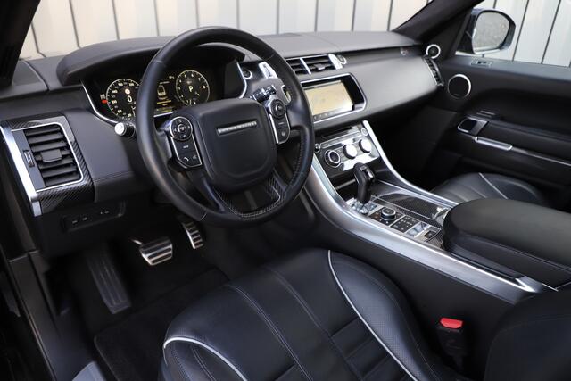 Land Rover RANGE ROVER SPORT 5.0 V8 Supercharged SVR | 550PK | Luchtvering | Keyless-go | Schaalstoelen | Carbon | Meridian 3D | Memory | 2017.