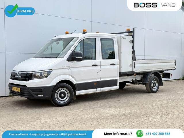 MAN TGE 3.140 2.0 TDI Automaat Open Laadbak Dubbele cabine 6-persoons Airco Trekhaak Navigatie Carplay Pritische Pickup Open Box