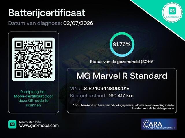 MG Marvel R Luxury 70 kWh -SOH92%-PANO-LEER-TREKHAAK-