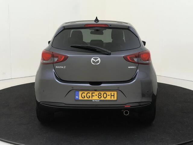 Mazda 2 1.5 e-SkyActiv-G 90 Homura Aka | airco automatisch | Apple Carplay/Android | cruise control | dodehoek detectie | lederen interieurdelen | LED koplampen | lederen/stof bekleding | lichtmetalen velgen 16" | rijstrooksensor met correctie | voorstoelen verwa