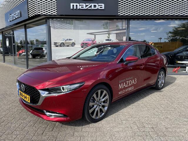 Mazda 3 3 Sedan 2.0 E-SkyActiv-X 186 Takumi Demovoordeel ¤ 5.000,- , Automaat, Leder, Bose, 360 Camera, HUD, LMV 18 Inch, Clima, Stoelverwarming, Stuurverwarming, Navi, Apple Carplay, LKA, Adap. Cruise