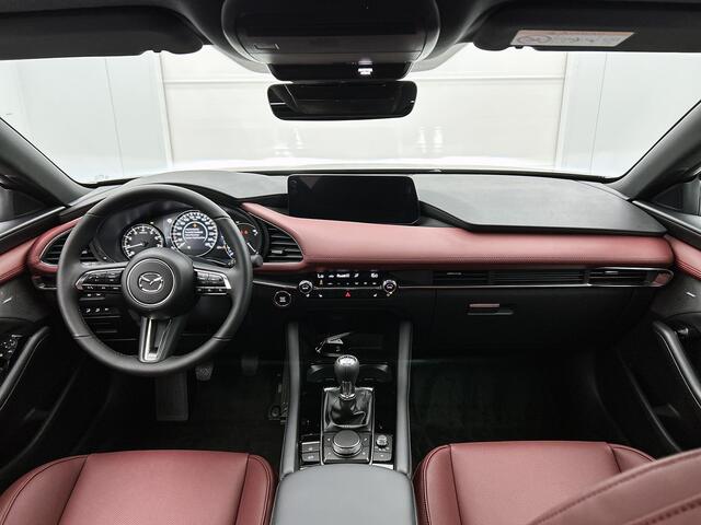 Mazda 3 2.0 e-SkyActiv-X M Hybrid 186 Takumi Sunroof Rood leer | Schuifdak | Bose