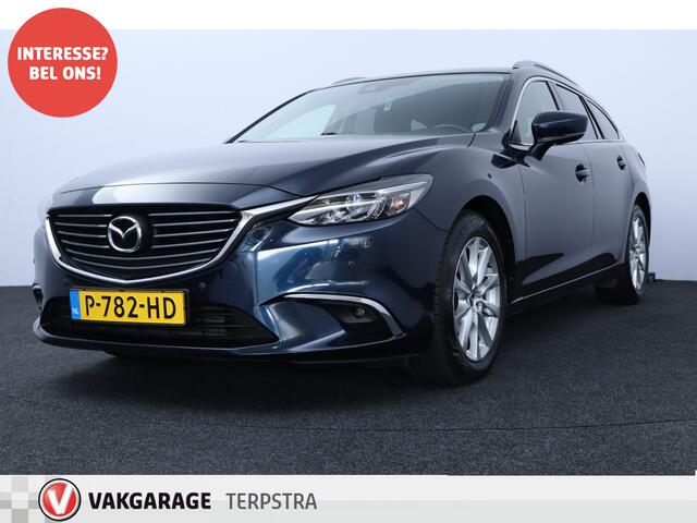 Mazda 6 Sportbreak 2.2D SkyActiv-D 150 Skylease GT /Trekhaak! /LED Koplampen /Keyless Go /Navi /Climat /Cruise /Elek. pakket /Bluetooth /Stoelverw. /17"LMV /Extra getint glas /PDC V+A /Mistlampen /Dakrails.