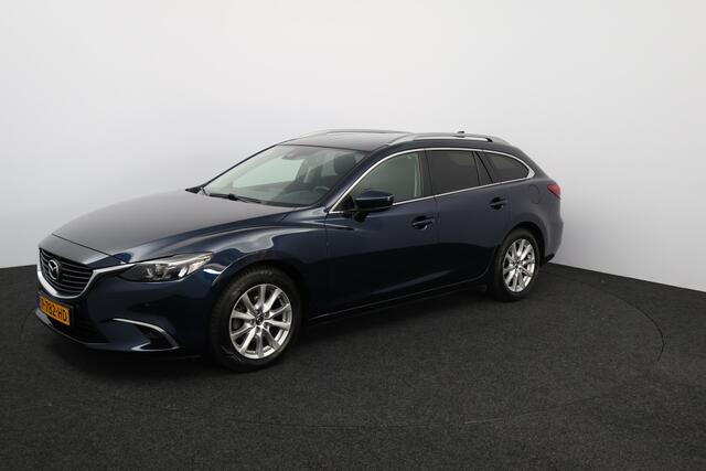 Mazda 6 Sportbreak 2.2D SkyActiv-D 150 Skylease GT /Trekhaak! /LED Koplampen /Keyless Go /Navi /Climat /Cruise /Elek. pakket /Bluetooth /Stoelverw. /17"LMV /Extra getint glas /PDC V+A /Mistlampen /Dakrails.