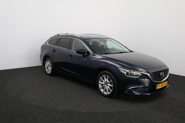 Mazda 6 Sportbreak 2.2D SkyActiv-D 150 Skylease GT /Trekhaak! /LED Koplampen /Keyless Go /Navi /Climat /Cruise /Elek. pakket /Bluetooth /Stoelverw. /17"LMV /Extra getint glas /PDC V+A /Mistlampen /Dakrails.