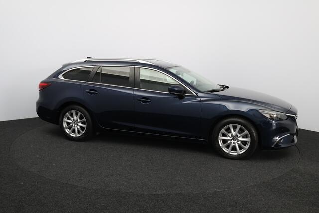 Mazda 6 Sportbreak 2.2D SkyActiv-D 150 Skylease GT /Trekhaak! /LED Koplampen /Keyless Go /Navi /Climat /Cruise /Elek. pakket /Bluetooth /Stoelverw. /17"LMV /Extra getint glas /PDC V+A /Mistlampen /Dakrails.