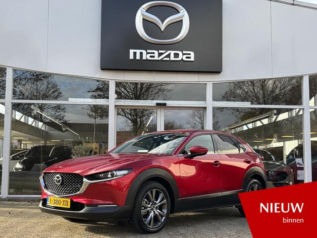 Mazda CX-30 2.0 e-SkyActiv-X M Hybrid Luxury NL-Auto, 1e Eig., Dealer Ondh, Automaat, Navigatie, Apple Carplay/ Android Auto, Bose Audio, A-Rij-Camera, Ad. Cruise Controle, Leer, Stoel verw., Stuur verw., Head-up, All-Seasons, Trekhaak