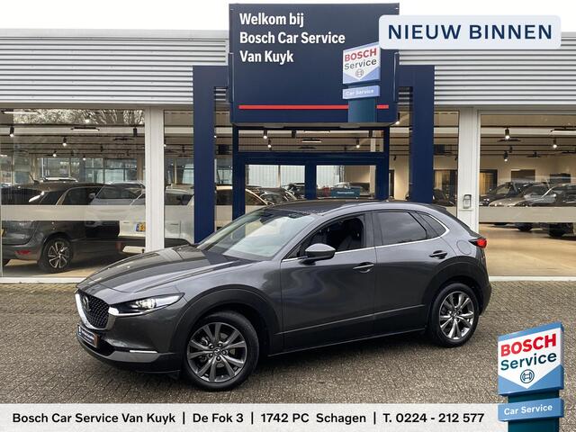 Mazda CX-30 2.0 e-SkyActiv-X M Hybrid Luxury / Automaat / NL-Auto / 1e-Eigenaar / Adaptieve Cruise-Control Stop&Go / Stoelverwarming / Stuurverwarming / Elektr.-Stoelen met Geheugen / Climate-Control / Apple-Carplay & Android-Auto / Head-Up-Display / DAB Radio-Blueto