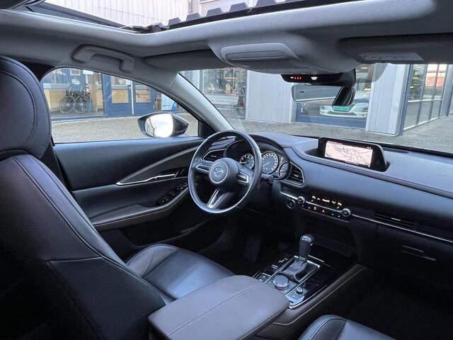 Mazda CX-30 2.0 e-SkyActiv-X M Hybrid Luxury | NL Auto/1e Eig/Voll.Historie/Leder/Navi/Adapt.Cruise/Clima/Elektr.Schuif-Kanteldak/Apple CarPlay-AndroidAuto/Afn.Trekhaak
