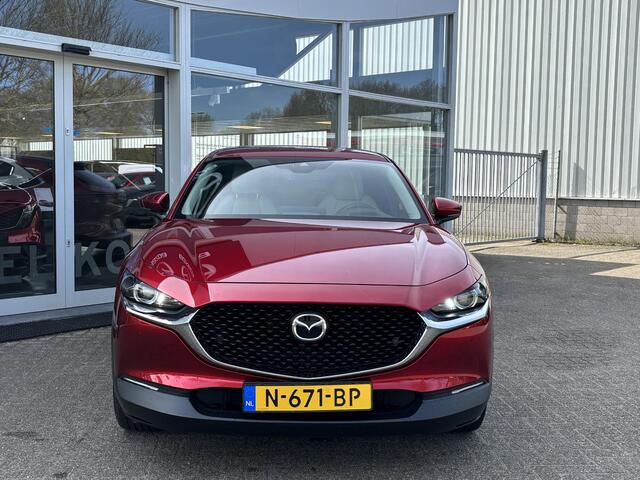 Mazda CX-30 2.0 e-SkyActiv-X M Hybrid Luxury 1e Eig., NL-Auto, Dealer Ondh, Automaat, Navigatie, Apple Carplay/ Android Auto, Head-up Cruise Controle Ad., Bose, Leer, Stoelverw., Stuur verw.