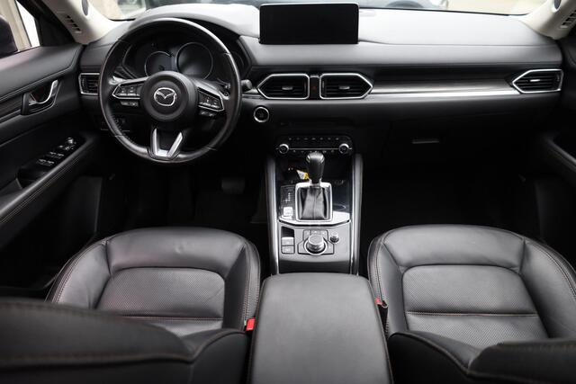 Mazda CX-5 2.5 4WD SkyActiv-G 194 360-CAMERA ADD/HUD TREKHAAK-AFN LEER+MEMORY STUUR+STOELVERWARMING(4x) CARPLAY DAB 19"LMV STOELVENTILATIE 2xPDC BOSE ELEK-LAADKLEP ENZ!