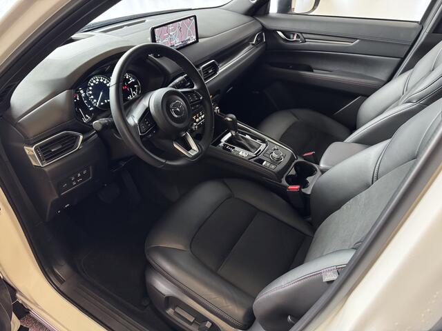 Mazda CX-5 2.0 E SkyActiv MHEV 165 HOMURA BLACKLINE PACK LEER/ALCANTARA ELEK.KLEP ADAP.CRUISE 19''LMV HEAD-UP 360.CAMERA FULL LED CARPLAY NAVI STOEL/STUUR VERW. BOSE 07/2024