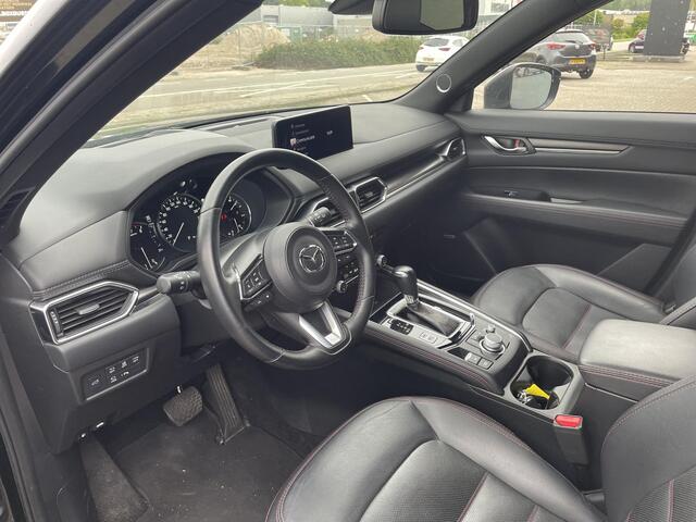 Mazda CX-5 2.5 SkyActiv-G 194 Homura , Automaat, Trekhaak, Leder, Adap. Cruise, Clima, Navi, Apple Carplay, 360 Camera, All Season, LMV 19 Inch, Bose, HUD, LKA, Elektrische klep,