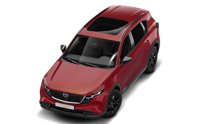 Mazda CX-5 Homura - Tan lederen interieur | 19-inch lichtmetalen velgen, Black | Alarmsysteem | Automatisch dimmende binnenspiegel met randloos design