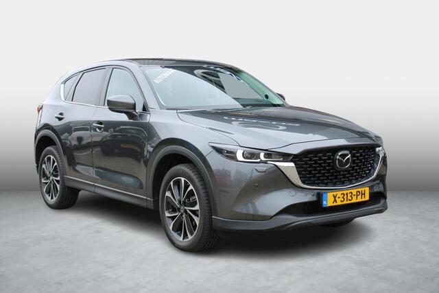 Mazda CX-5 2.0 e-SkyActiv-G M Hybrid 165 Exclusive-Line+Com.P , Automaat, Black Comfort Pack, Leder, Navi, Adap.Cruise, Clima, Apple Carplay, 360 Camera, PDC, HUD, Stuur/Stoelverwarming, 19" LMV