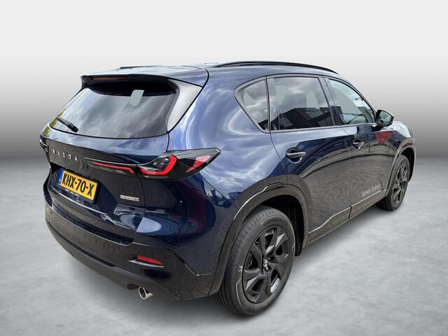 Mazda CX-5 2.5 E-SKYACTIV G 141 M HYBRID Homura , Demovoordeel ¤ 1.000-, Tan Leder, Adap.Cruise, Navi, Apple Carplay, 360 Camera, Bose, PDC, HUD, Stoelverwarming/ventilatie, 19" LMV