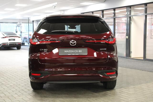 Mazda CX-80 2.5 e-SkyActiv PHEV 327PK Homura 6p. , Nieuwe Auto, 10 KM, Voorraadvoordeel ¤ 10.373-, Convenience & Sound Pack, Leder, Adap.Cruise, Bose, 360 Camera, HUD, Stoelverwarming/ventilatie, LMV 20 Inch
