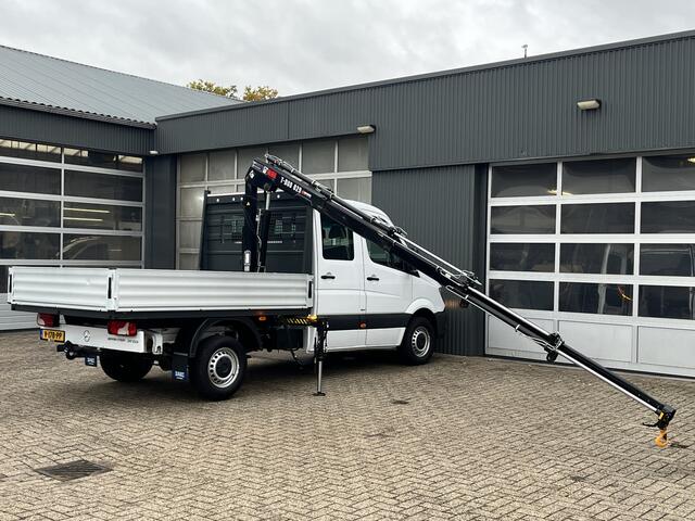Mercedes-Benz 311 CDI Sprinter 2.2 366 DC Hiab 029T Laadkraan Trekhaak 2000 kg Airco Cruise controle 7-Persoons Open laadbak Pick-up Euro 6 Bakwagen P-up Tachograaf 1e eigenaar