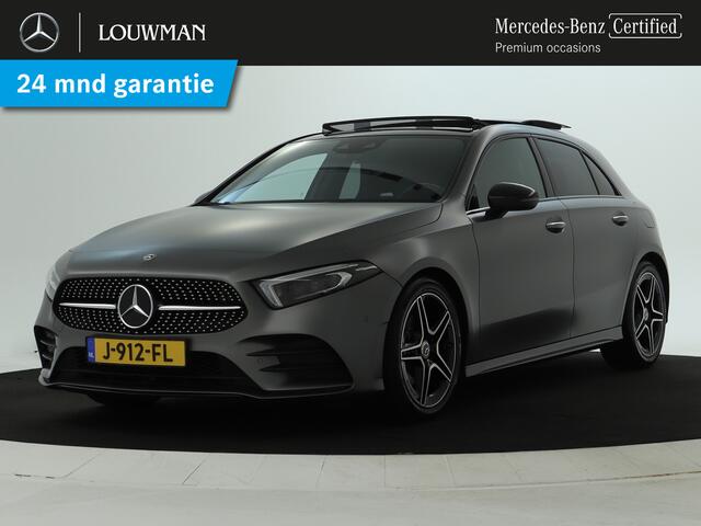 Mercedes-Benz A-KLASSE 160 Business Solution AMG Panoramadak | 5 spaaks lichtmetalen velgen | Navigatie | Parking support met camera achter | elect bed. voorstoelen met memory | Inclusief 48 maanden Mercedes-Benz Certified garantie voor Europa.
