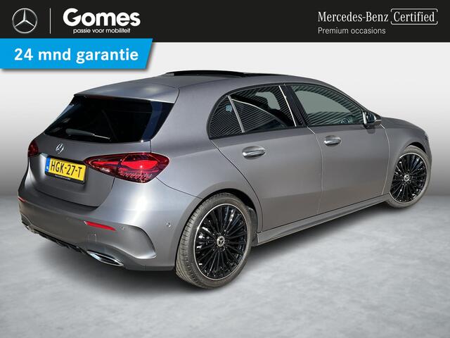 Mercedes-Benz A-KLASSE 180 Star Edition AMG | Matgrijs | Night Pakket | Panoramadak | MULTIBEAM LED Koplampen | Dodehoekassistent | Apple CarPlay | Android Auto | Sfeerverlichting | Stoelverwarming | Achteruitrijcamera | Elektrisch Inklapbare Buitenspiegels