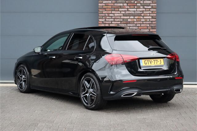 Mercedes-Benz A-KLASSE 180 AMG Line Aut7 | Facelift | Panoramadak | Verwarmd Stuurwiel | Trekhaak | Camera | Keyless Go | Widescreen | Sfeerverlichting | Stoelverwarming | High Perf. LED |
