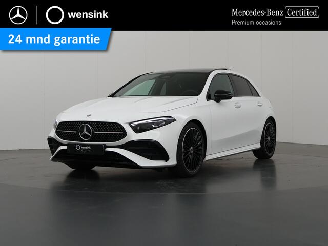 Mercedes-Benz A-KLASSE 180 Star Edition AMG Line | Night | Keyless go | Multispaaks | Sfeerverlichting | Stoelverwarming | Panoramadak | Achteruitrijcamera |