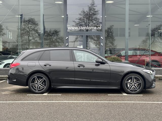 Mercedes-Benz C-KLASSE Estate 300 e AMG Line l Distronic l MBUX l Stoelverwarming l DIGITAL LIGHT l Night pakket l 360 gr Camera l Smart phone integratie l Niveau regeling l Sfeerverlichting l Wegklapbare Trekhaak l Multicontourstoelen l Airco l LEDER ARTICO l