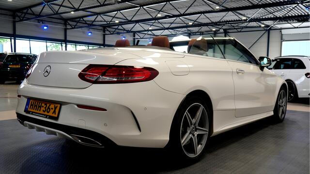 Mercedes-Benz C-KLASSE Cabrio 200 135kW/184pk Aut9 Prestige AMG-Line COMAND + LEER + AIRSCARF + CRUISE + DODHOEKMELDER + LANE ASSIST + STOELVERWARMING + MULTIBEAM LED + KEYLESS ENTRY&GO + EL.STOELVERSTELLING + PARKSENSOREN V&A + 18" LM-VELGEN!!