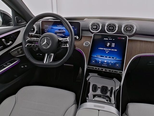 Mercedes-Benz C-KLASSE 300 e AMG Line I Panorama dak I Distronic + I 360° camera I Burmester I Head-up I Digital Light I Memory I Sfeerverlichting I I Stoelverwarming I Comfort onderstel I Thermotronic I MBUX I Keyless GO l