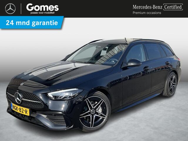Mercedes-Benz C-KLASSE Estate 180 Star Edition AMG | Night Pakket | Panoramadak | Trekhaak | Burmester 3D Surround Sound | Elektrisch Verstelbare Stoelen + Memory | Apple CarPlay | Android Auto | Dodehoekassistent | Sfeerverlichting | Stoelverwarming