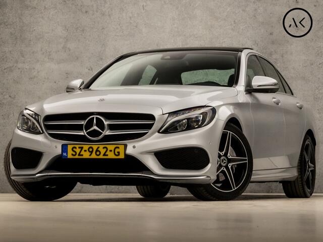 Mercedes-Benz C-KLASSE 180 AMG Sport 157Pk Automaat (PANORAMADAK, GROOT NAVI, 360 CAMERA, STOELVERWARMING, ELEK SPORTSTOELEN, LEDER, SFEERVERLICHTING, CRUISE, NIEUWE APK, NIEUWSTAAT)