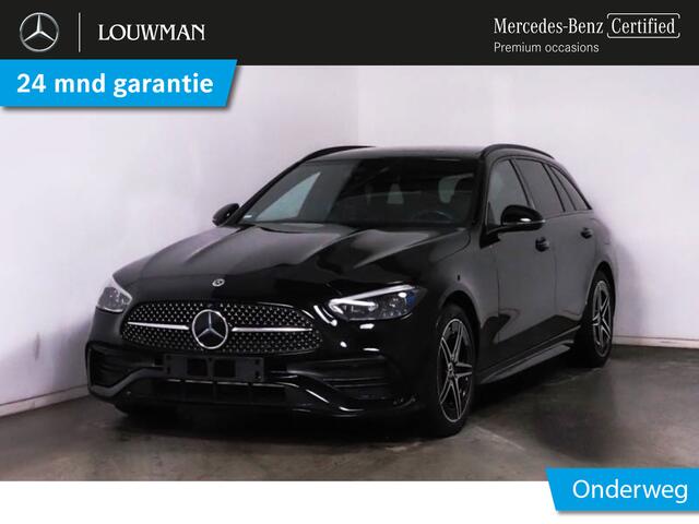Mercedes-Benz C-KLASSE Estate 300 e AMG Plug-In Hybride AMG line | Night Pakket | Trekhaak | Panorama Schuif-Kanteldak | Distronic | Multi Beam Koplampen | AC en DC Laden. Inclusief 24 maanden MB Certified garantie voor Europa.