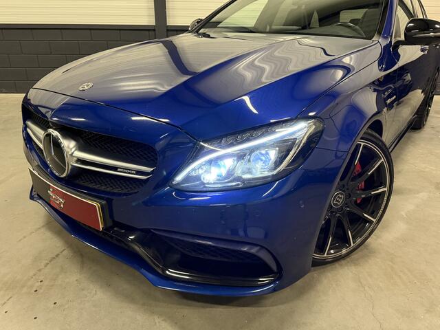 Mercedes-Benz C-KLASSE Estate AMG 63 S PANO/SCHAALSTOELEN/BURMESTER/HEAD-UP/20"BRABUS/360CAMERA/ACC/DISTRONIC/BRILJANTBLAUW/NET GROTE 100DKM BEURT GEHAD BIJ MERCEDES DEALER/UNIEKE AUTO