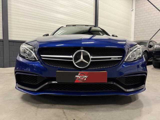 Mercedes-Benz C-KLASSE Estate AMG 63 S PANO/SCHAALSTOELEN/BURMESTER/HEAD-UP/20"BRABUS/360CAMERA/ACC/DISTRONIC/BRILJANTBLAUW/NET GROTE 100DKM BEURT GEHAD BIJ MERCEDES DEALER/UNIEKE AUTO