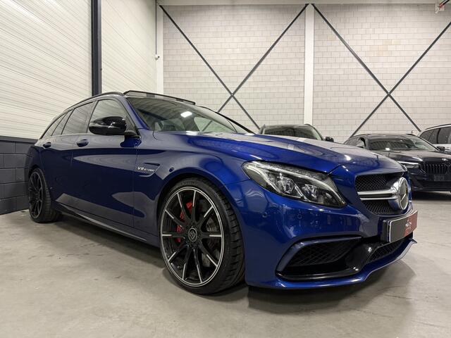 Mercedes-Benz C-KLASSE Estate AMG 63 S PANO/SCHAALSTOELEN/BURMESTER/HEAD-UP/20"BRABUS/360CAMERA/ACC/DISTRONIC/BRILJANTBLAUW/NET GROTE 100DKM BEURT GEHAD BIJ MERCEDES DEALER/UNIEKE AUTO