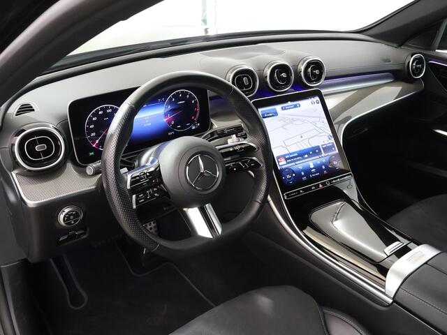 Mercedes-Benz C-KLASSE Estate 180 AMG Line | Distronic | Zwarte hemel | Stoelverwarming | Apple carplay/Android auto | Achterruitrijcamera | Stoelverwarming voor | Sfeerverlichting |