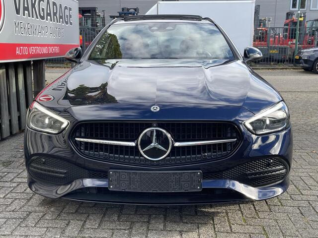 Mercedes-Benz C-KLASSE Estate 300 e Luxury Line 18"/Panoramadak/Trekhaak/Laser LED/Leder + memory l + r/Stoel + stuurverwarming/360 camera/Keyless/Adaptieve cruise/Dodehoek/Sfeerverlichting