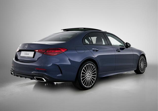 Mercedes-Benz C-KLASSE 300 e Business Solution AMG | Nightpakket | Trekhaak | Antidiefstalpakket GUARD 360° Plus | 360°-camera | Memorypakket | 19 inch AMG velgen | Panoramaschuifdak |