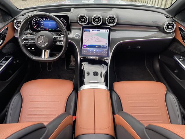 Mercedes-Benz C-KLASSE 300 e AMG Line 18"/Leder/Panoramadak/360 camera/Dodehoek/Keyless/Stoelverwarming + memory l + r/Sfeerverlichting premium/Apple Carplay & Android Auto