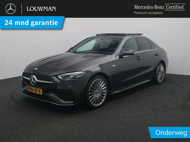 Mercedes-Benz C-KLASSE 300 e Business Solution AMG AMG Line | NIght Pakket | Panorama Schuif-Kanteldak | !9 Inch AMG Velgen | Memory Voorstoelen. Inclusief 24 maanden MB Certified garantie voor Europa.