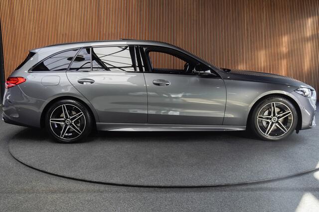 Mercedes-Benz C-KLASSE Estate 180 AMG Line Panodak Leer 360° Memory Distronic+ Matrix Laser Navi LED Nightpack PTS Ambient Elekt. achterklep Elektr. trekhaak LM velgen BTW auto!