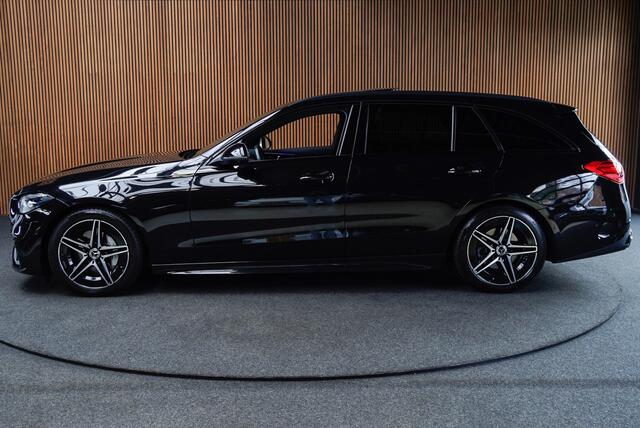 Mercedes-Benz C-KLASSE Estate 180 AMG Line Panodak Leer 360° Memory Distronic+ Matrix Laser Navi LED Nightpack Elektr. trekhaak PTS Ambient Plus Elekt. achterklep LM velgen BTW auto!